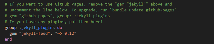 Configure the feed in _config.yaml.